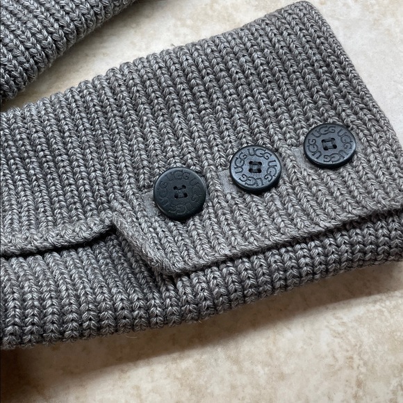 UGG Australia Classic Cardy Knit Button Boots Gray Women’s Size 8 Cozy Shoes - Picture 4 of 15